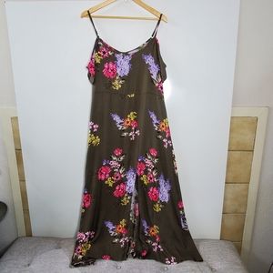 Milan Green Floral Off Shoulder Maxi Dress Size XL